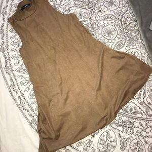 High neck Shift Dress - Suede